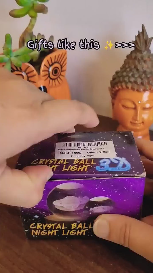 3D Crystal Ball Night Lamp – Premium Glowing Gift | Luxury Room Decor | Soft LED Night Light